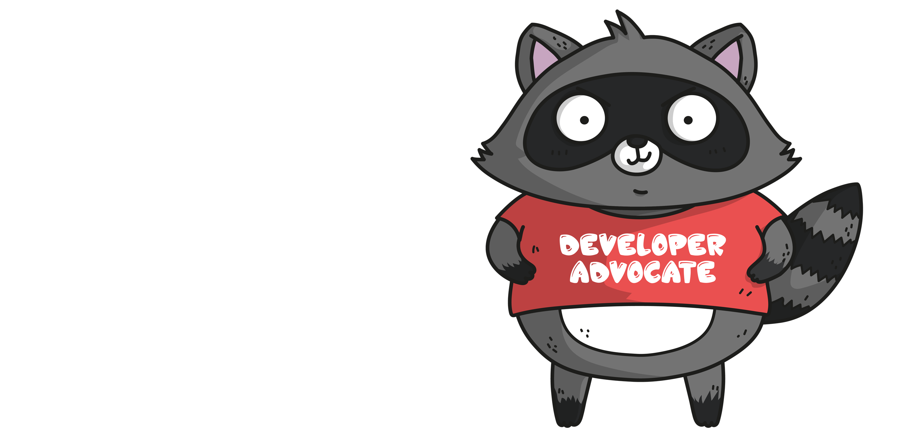 Developer Advocate Bit in a Red T-Shirt with Developer Advocate label.