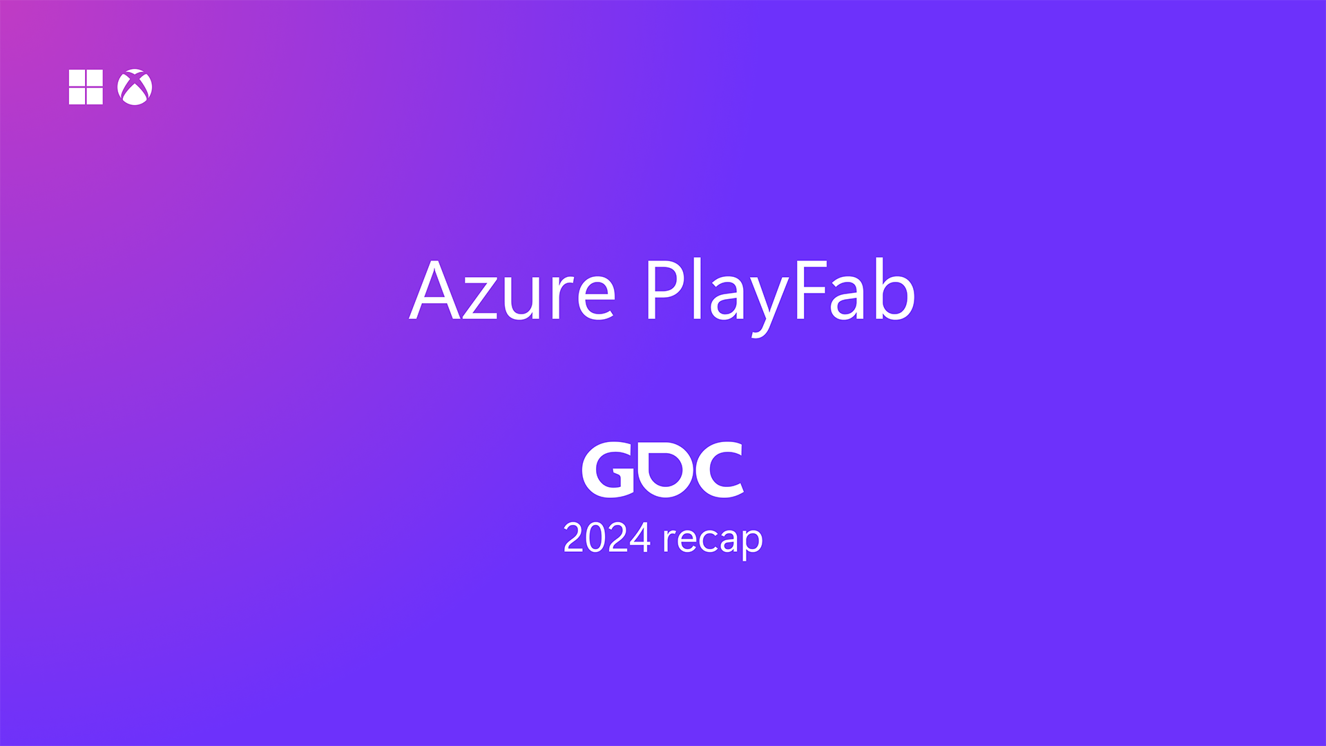 PlayFab GDC Recap Hero image