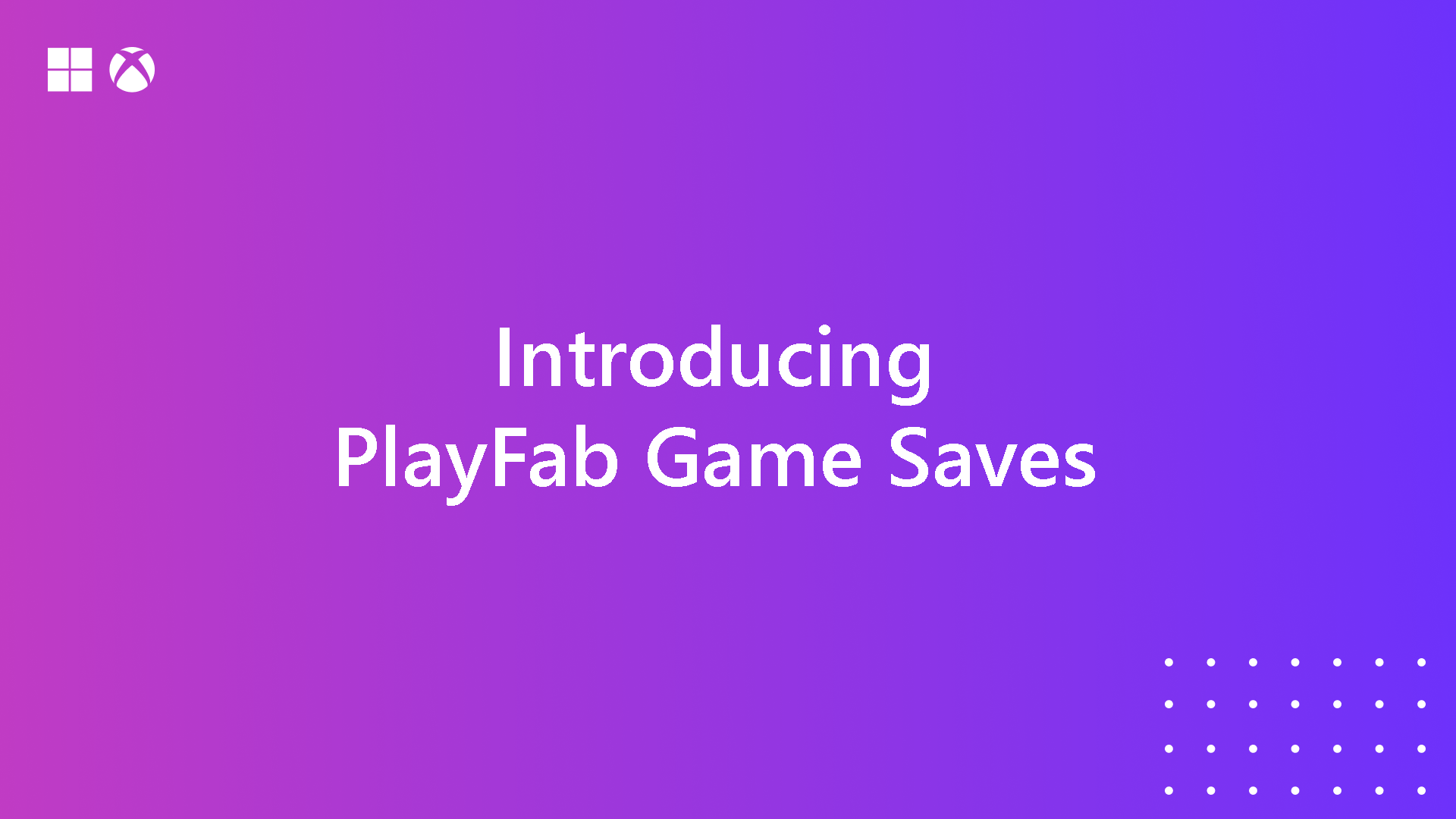 PlayFab Game Saves Hero image