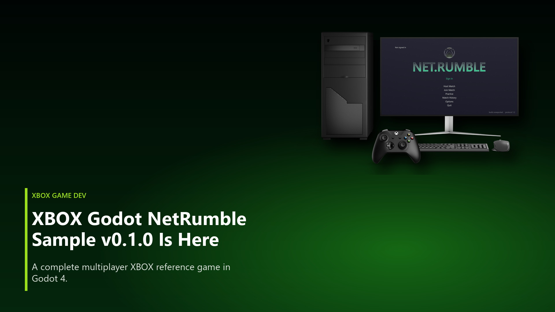XBOX Godot NetRumble Sample v0.1.0 Is Here