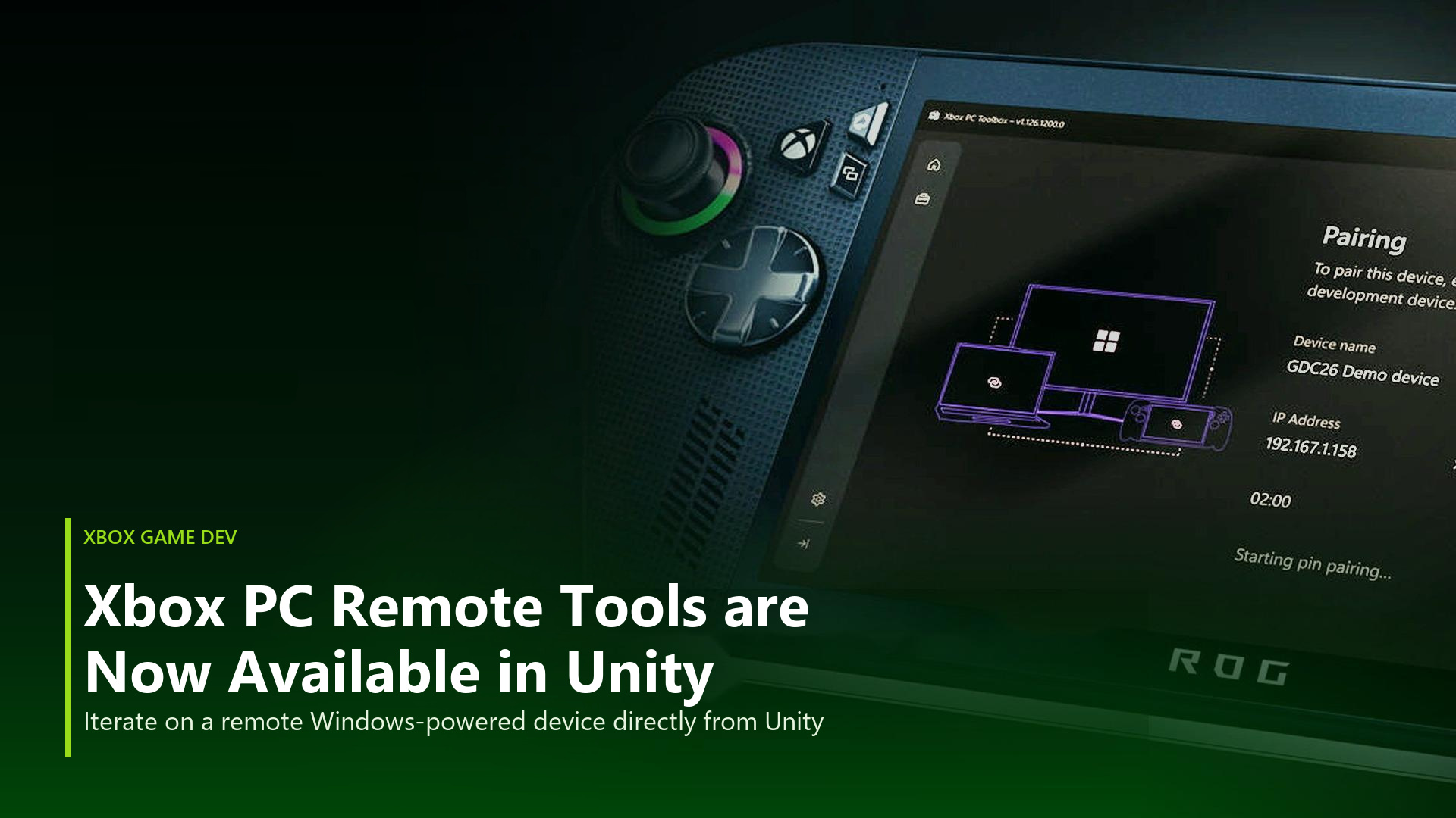 XBOX PC Remote Tools are Now Available in Unity