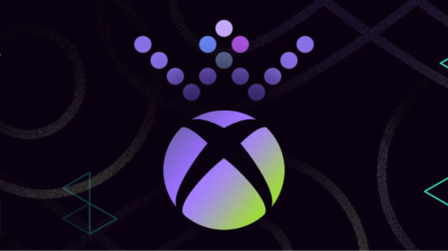 Xbox logo with a W made of dots above it