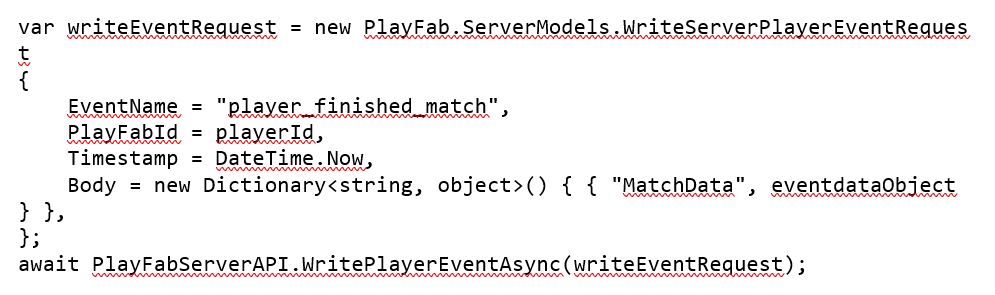 code getting a custom event from PlayStream