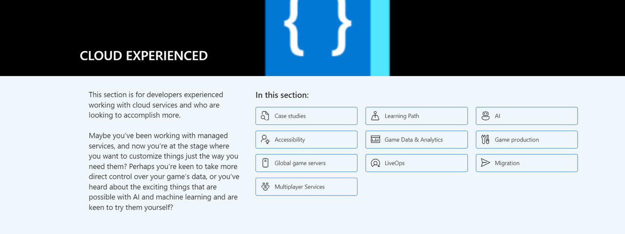 screenshot of the Cloud Experienced page in the ID@Azure Developer Hub
