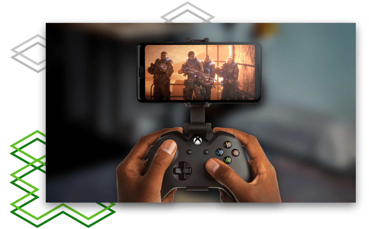 someone playing a game on their mobile phone with a connected controller