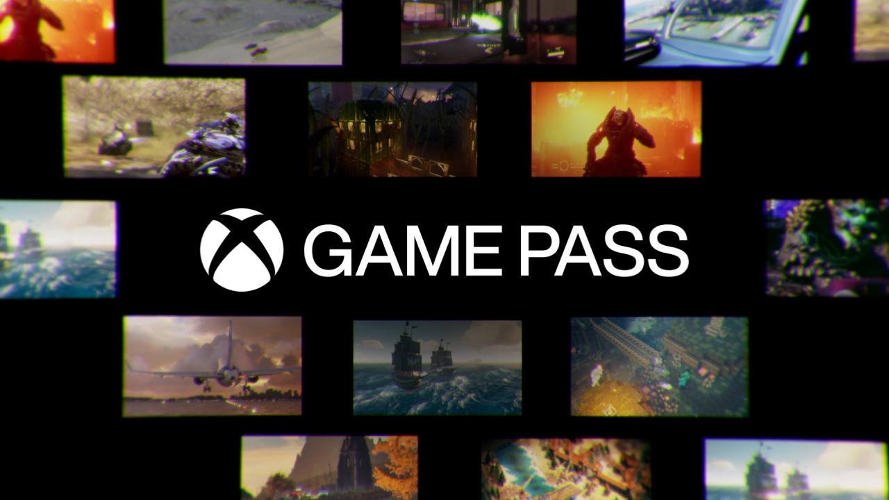 Game Pass logo with small screen shots of game titles