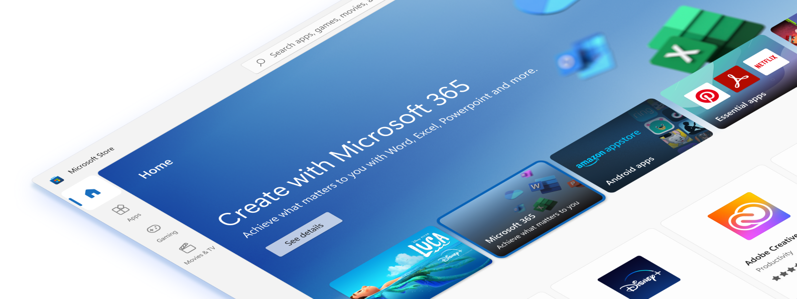 Στιγμιότυπο οθόνης του νέου Microsoft Store
