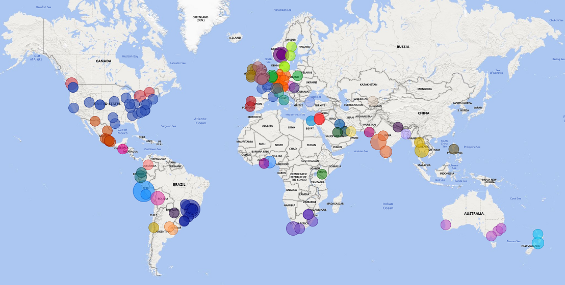 מפה של Azure Tech Groups