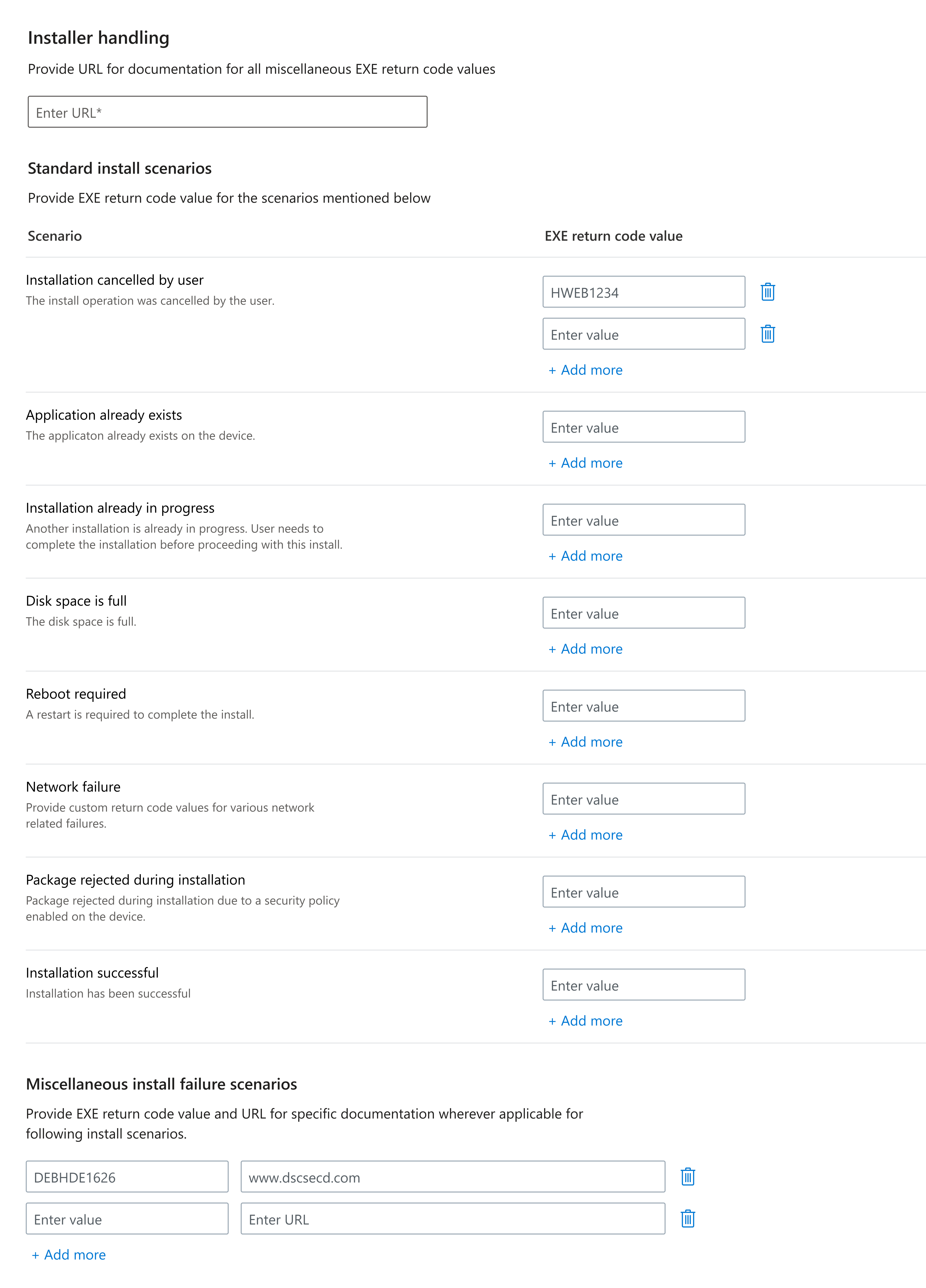 Screen shot of Installer form
