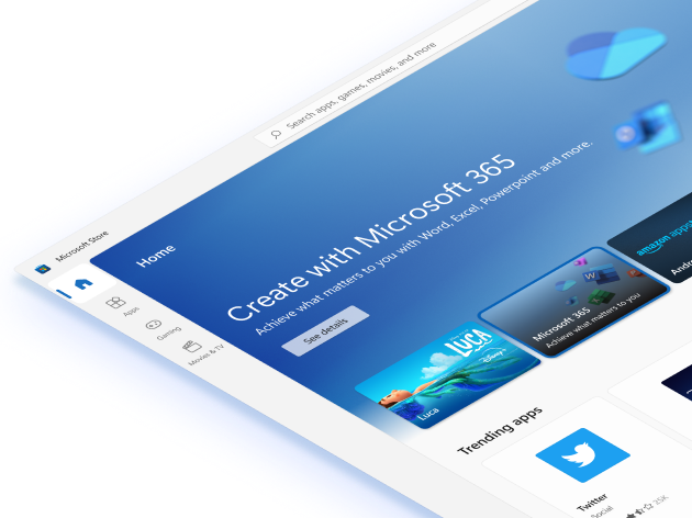 Снимок экрана с новым Microsoft Store